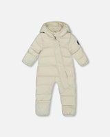 One-Piece Baby Cloud Compressible Snowsuit Designed for Car Seat Off-White