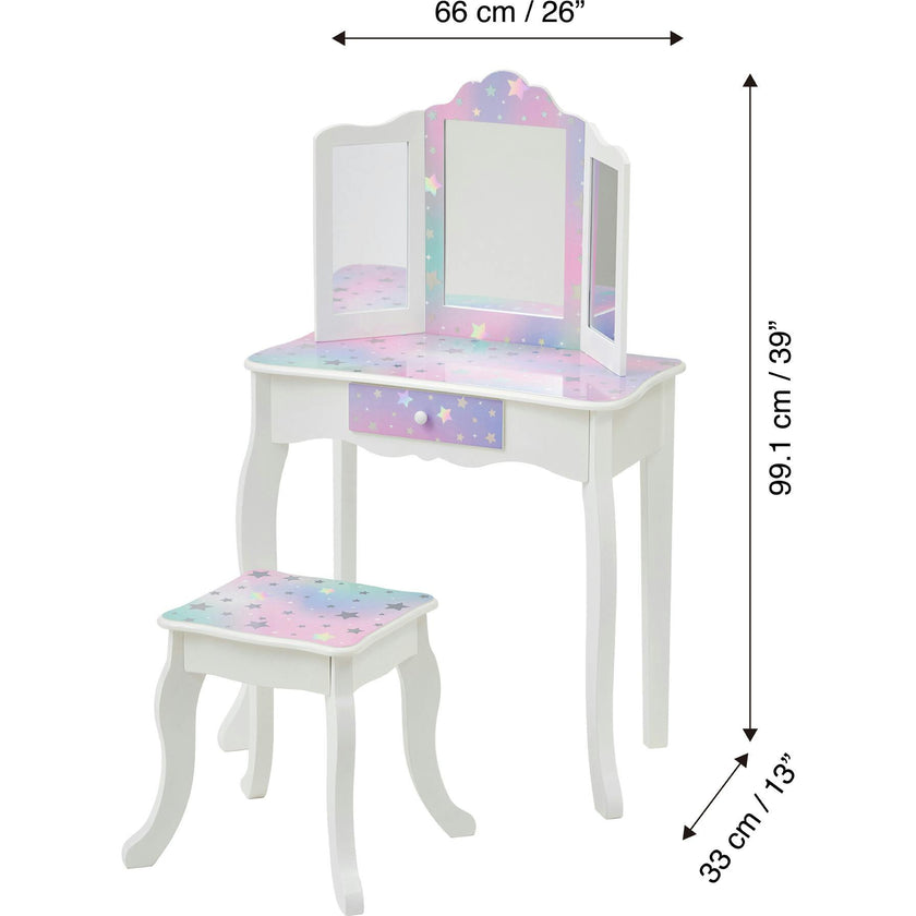 Starry Sky Print Gisele Medium Vanity - White/Lavender