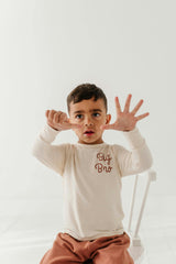Boys Long Sleeve Tee in Big Bro in Cream