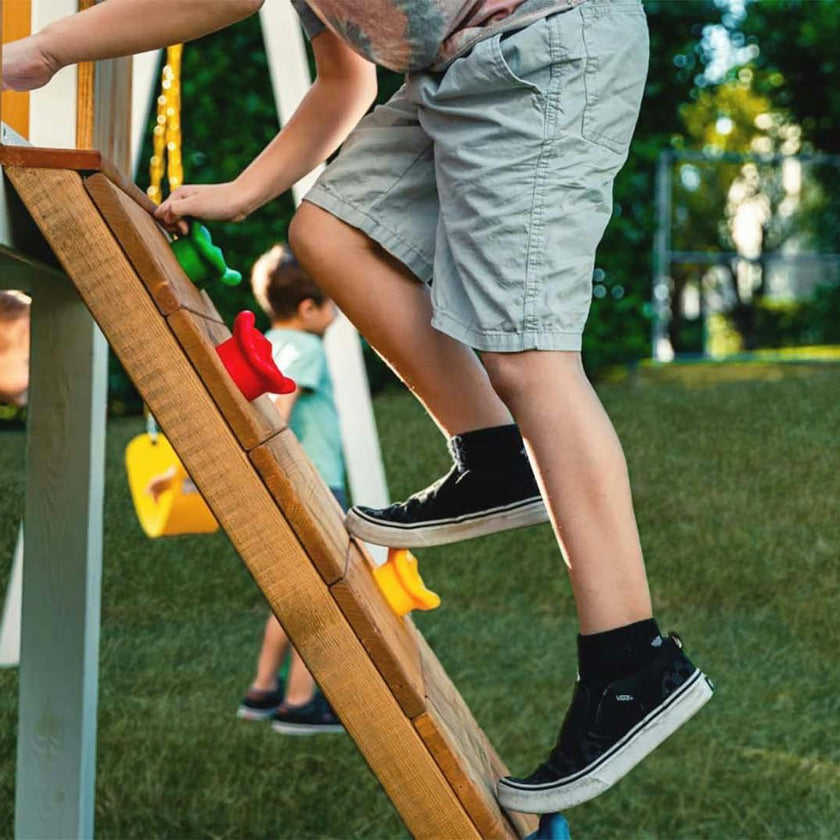 Forest - Modern Backyard Outdoor Swing Set 2 Swings And Trapeze Bar