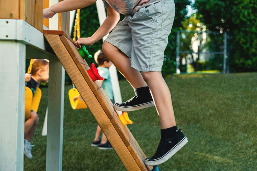 Forest - Modern Backyard Outdoor Swing Set 2 Swings And Trapeze Bar