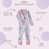 SHAWN Snug-fit Footless Baby Pajamas for Boys & Girls