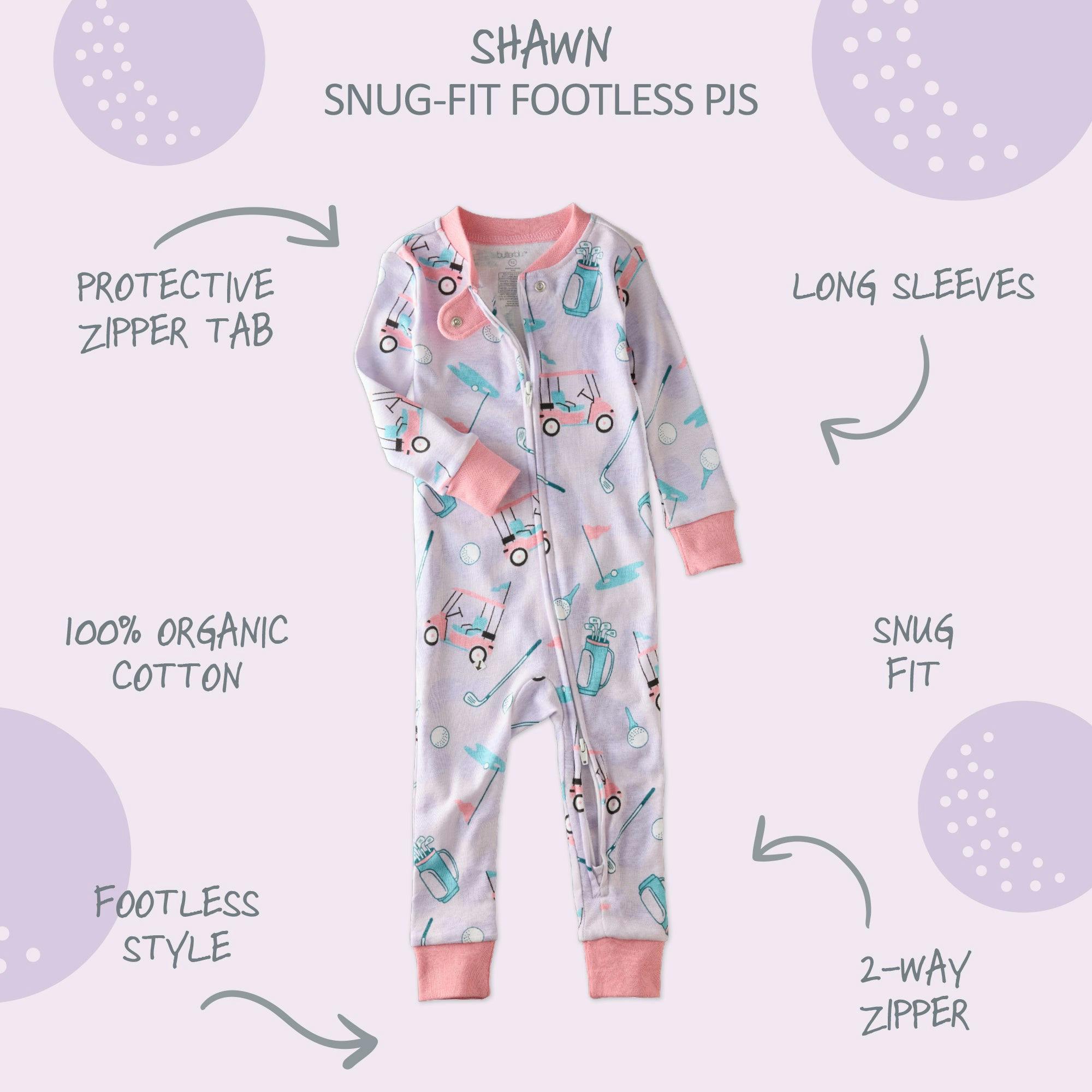 SHAWN Snug-fit Footless Baby Pajamas for Boys & Girls