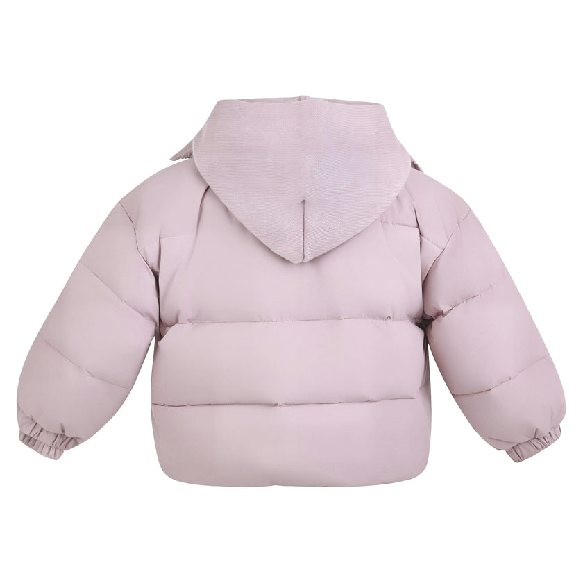 Purple Hooded Puffer Jacket