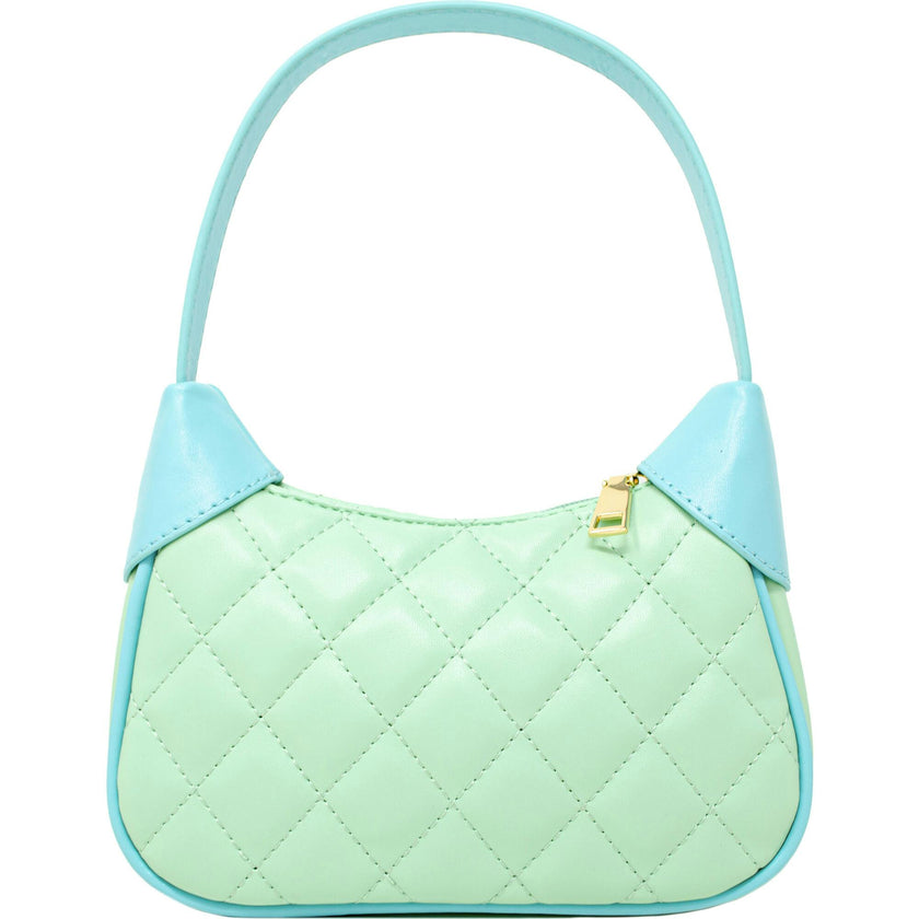 Quilted Zip Top Shoulder Bag