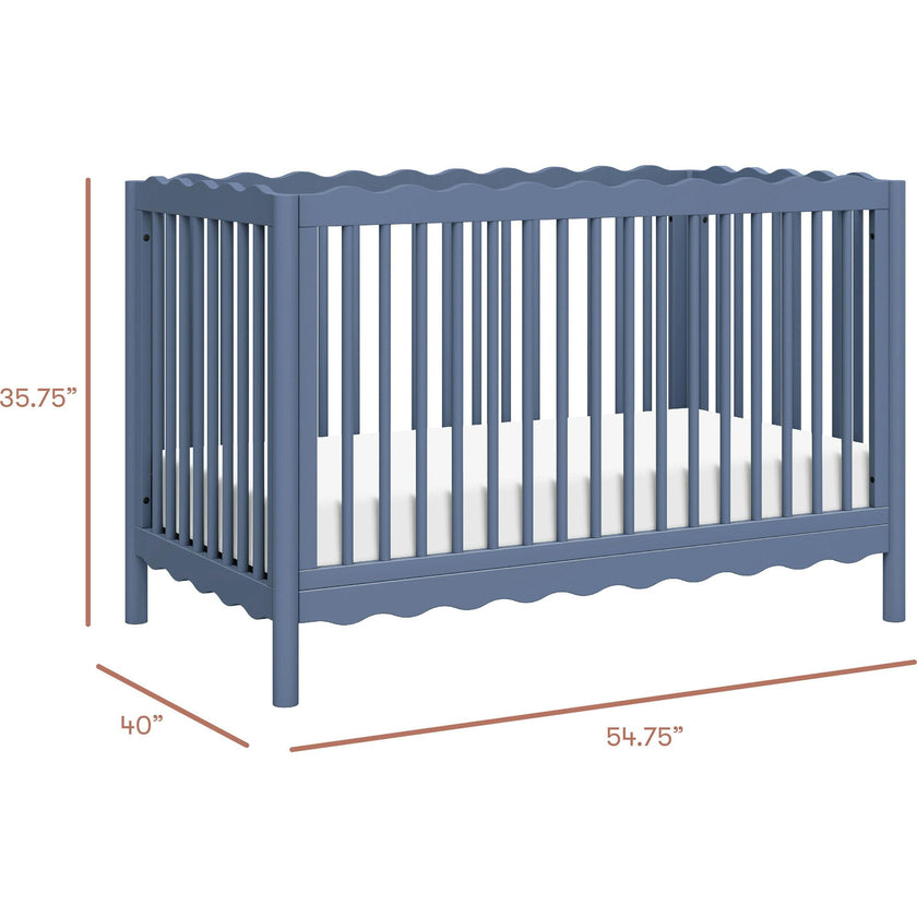 Swell 4-in-1 Convertible Crib with Toddler Bed Conversion Kit in Cove Blue