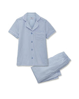 Women's Pima Crop Set in Periwinkle Geo