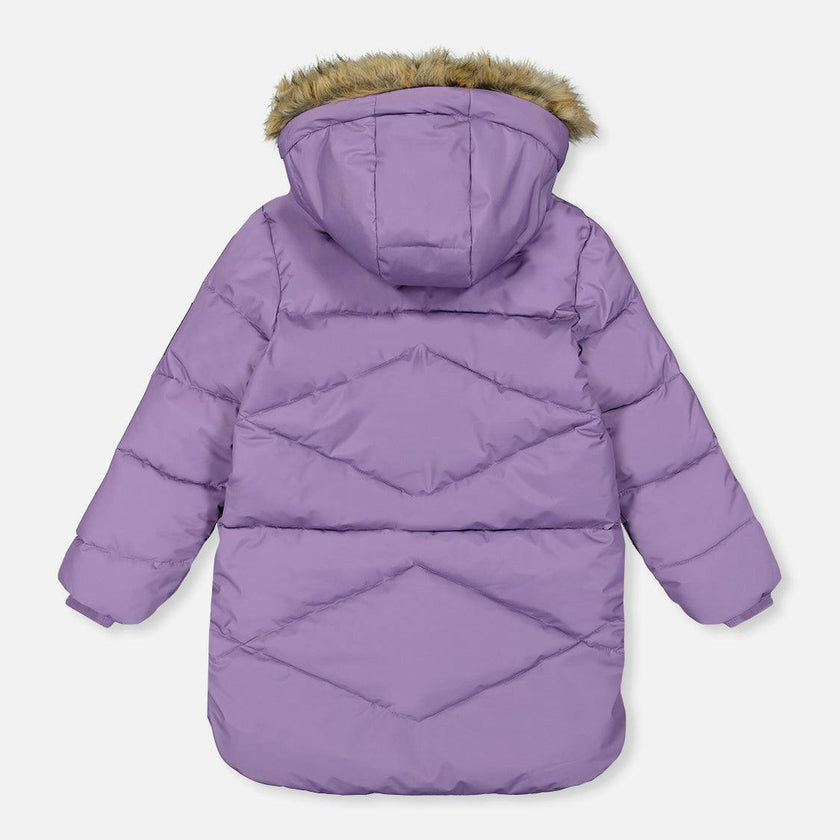 Long Winter Puffer Coat Violet