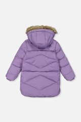 Long Winter Puffer Coat Violet