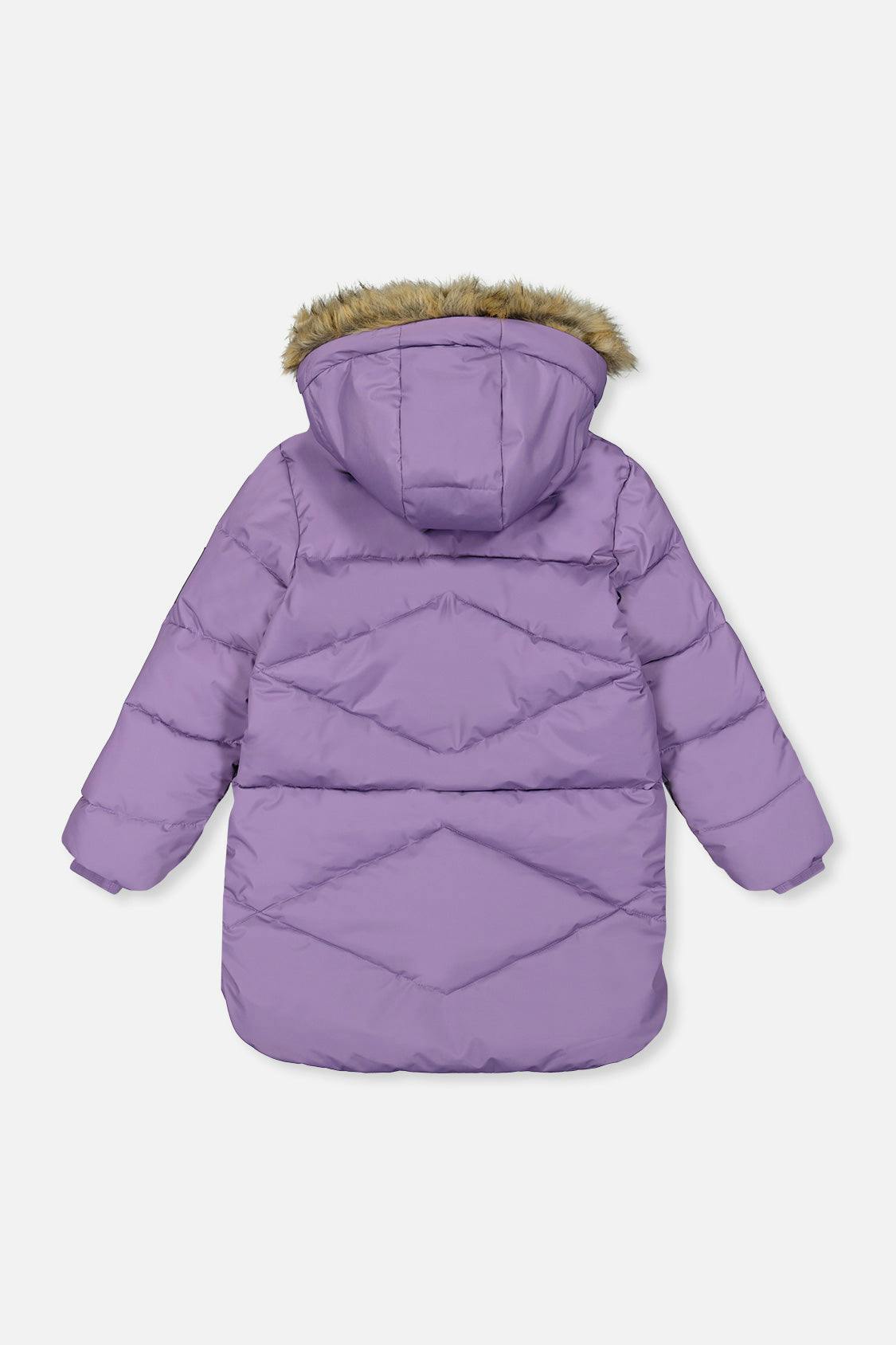 Long Winter Puffer Coat Violet