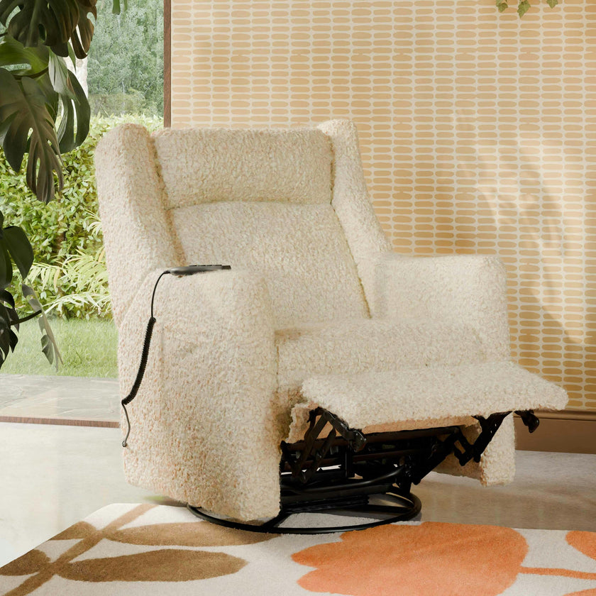 Babyletto Kiwi Deluxe Power Recliner and Swivel Glider with Heat and Massage