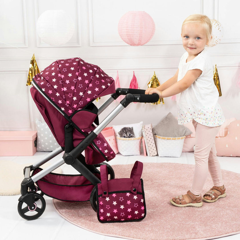 Bayer Design Dolls: Pram Xeo - Burgundy