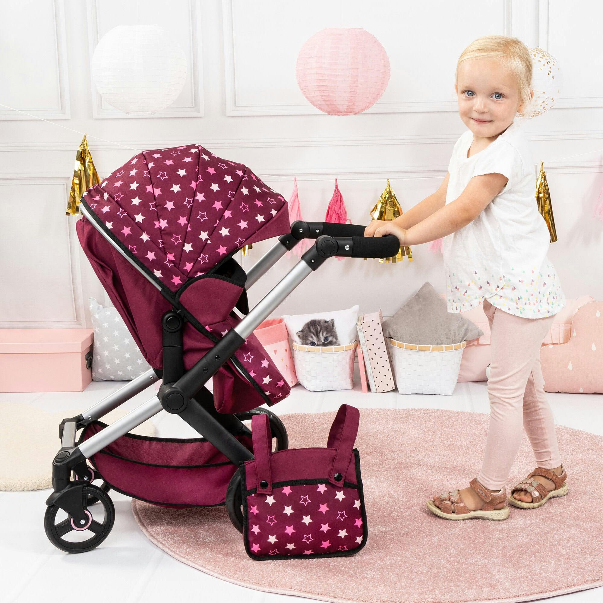 Bayer Design Dolls: Pram Xeo - Burgundy