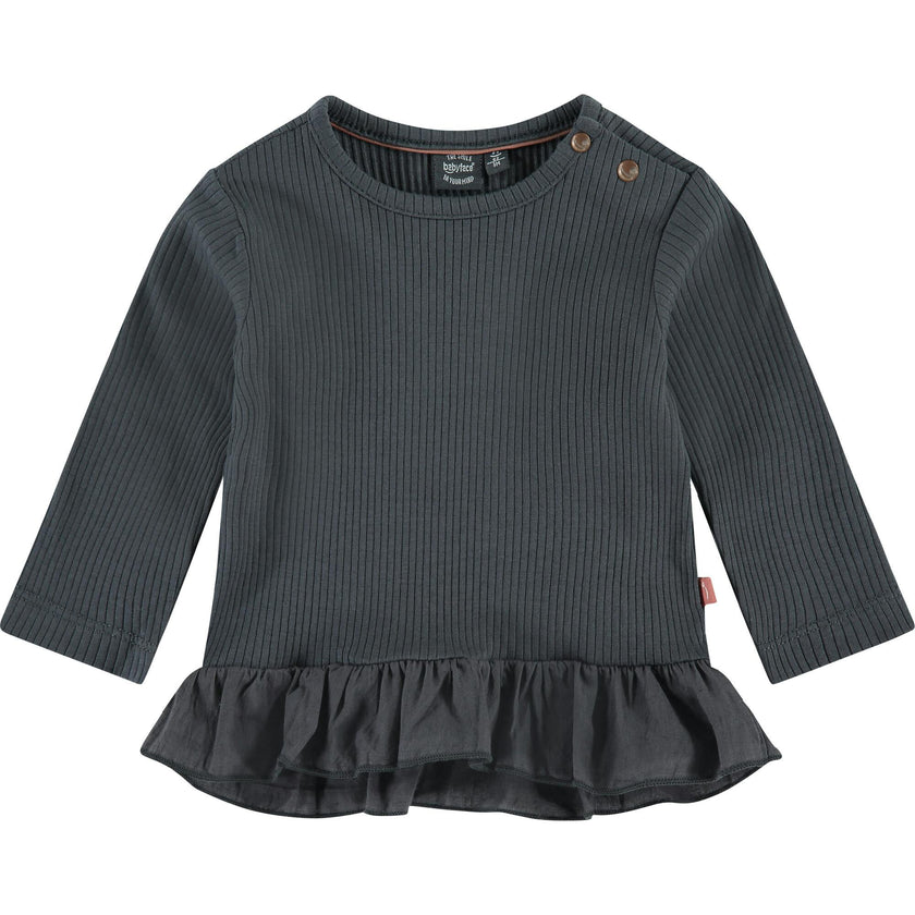 Long Sleeve Ruffled Peplum T-Shirt