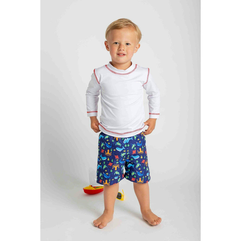Under The Sea Print Swim Trunk