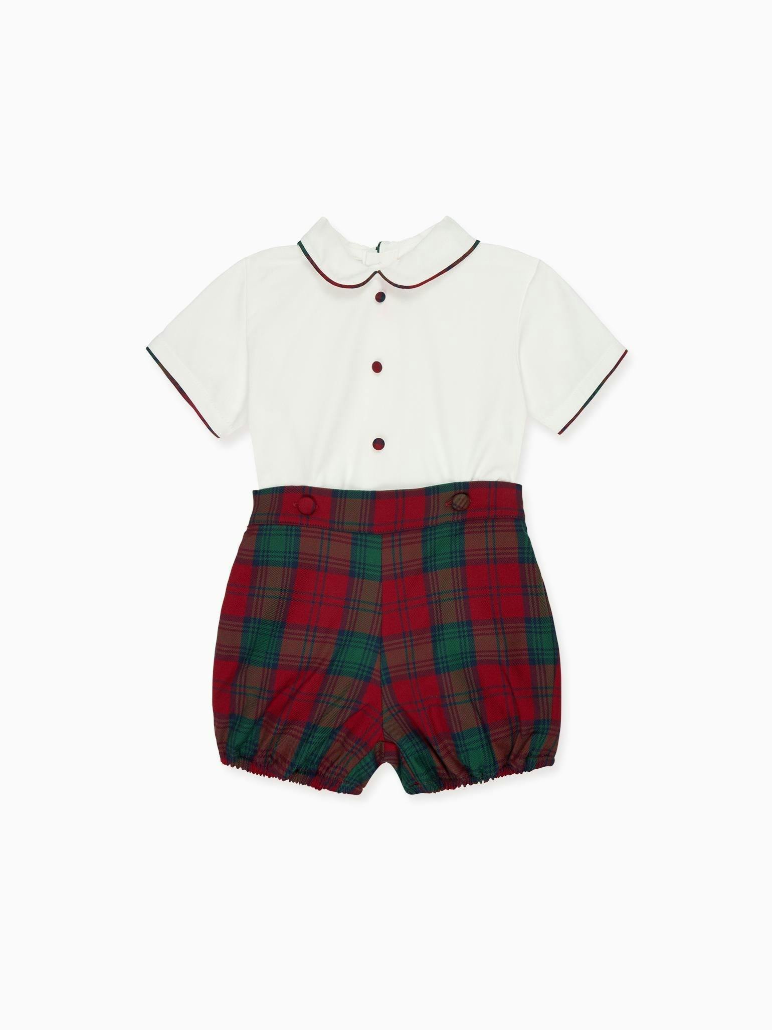 Red Tartan Pablo Baby Boy Set