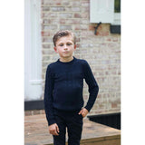 Split Style Knit Mao Collar Crew Fit Sweater