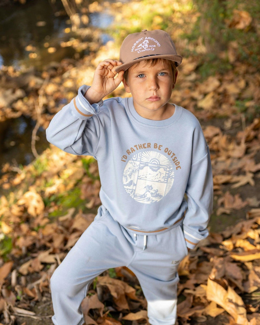 Bowie Outside Jogger - Celestial Blue French Terry