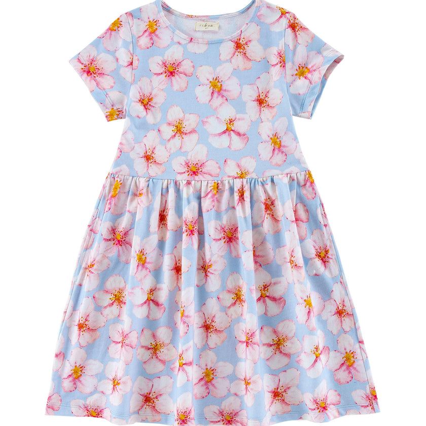 Mid Weight French Terry Twirl Dress, Hibiscus