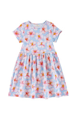 Mid Weight French Terry Twirl Dress, Hibiscus