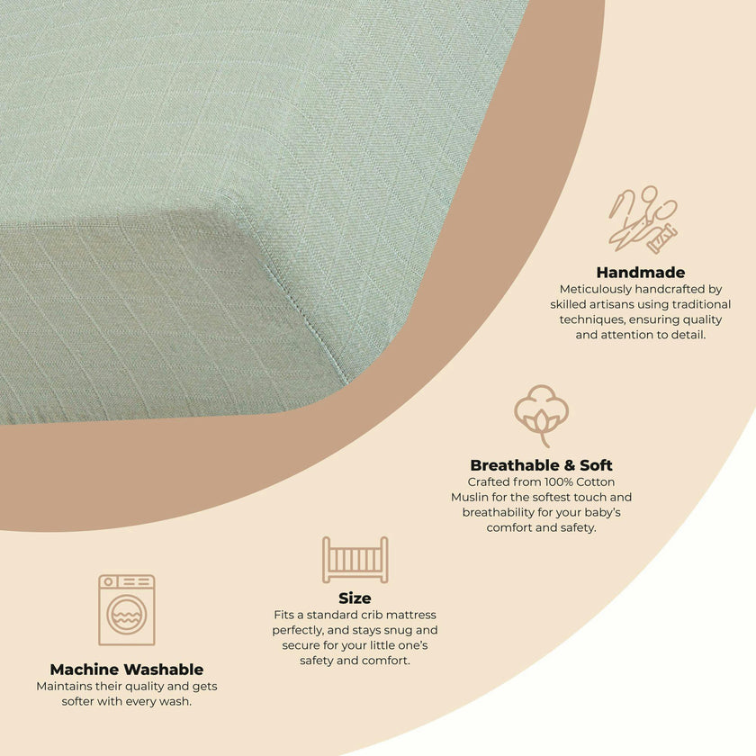 Kaleidoscope Evergreen Cotton Fitted Crib Sheet