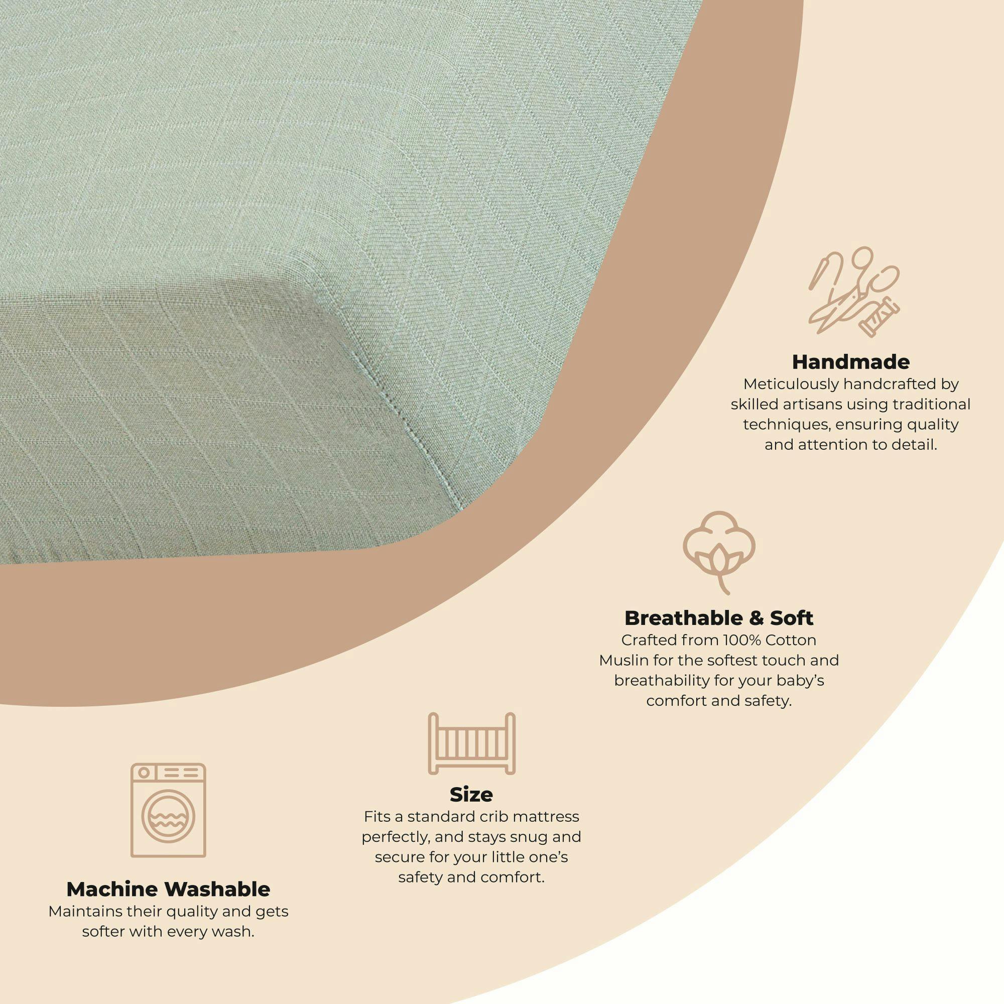 Kaleidoscope Evergreen Cotton Fitted Crib Sheet