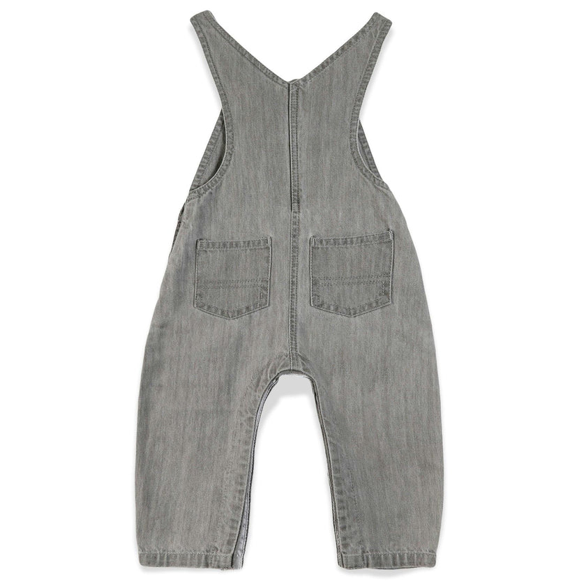BONTON Soft Grey Embroidered Icare Baby Overalls