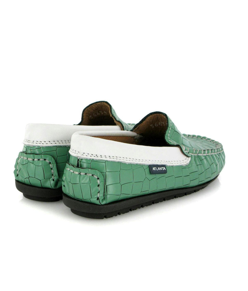 Plain Moccasins In Leather, Green