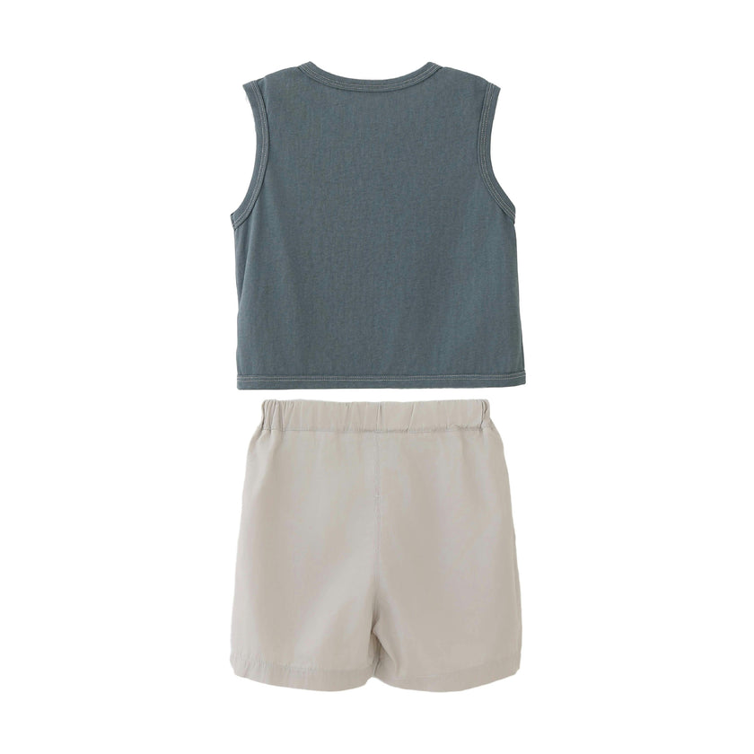Blue Elephant Short Set