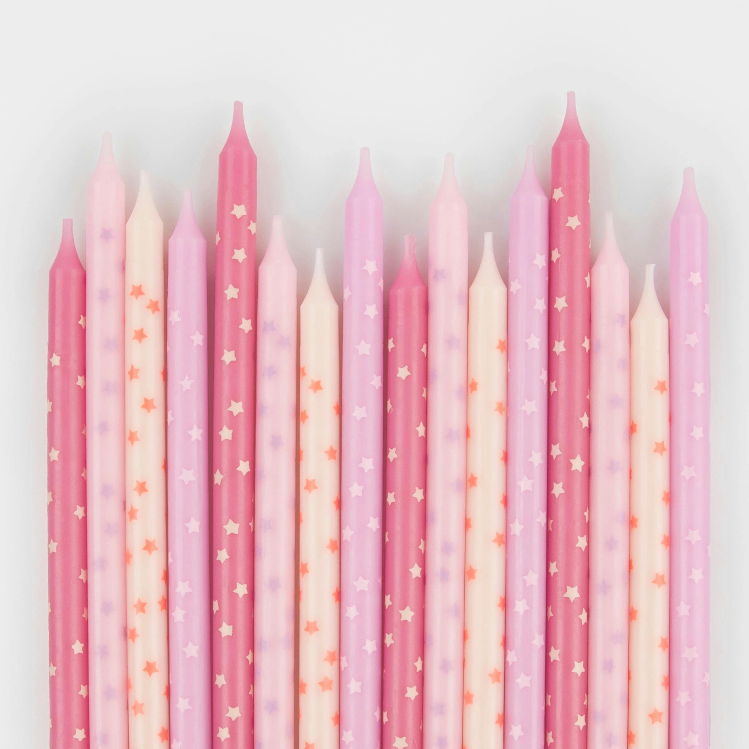 Pink Stars Candles