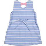 Stripe Knit Dress With Bunny & Flowers