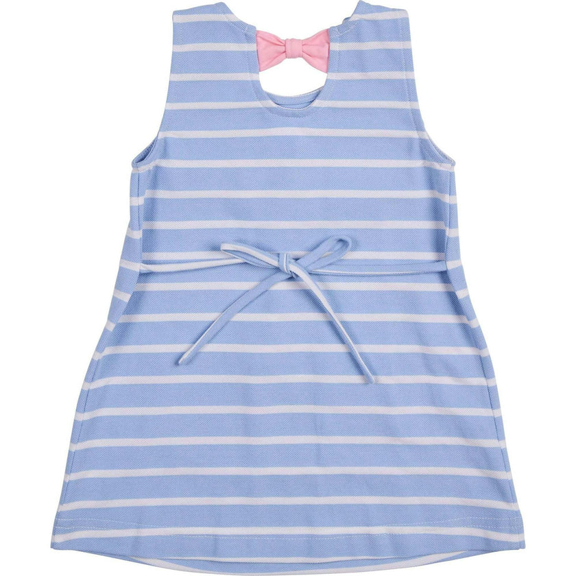 Stripe Knit Dress With Bunny & Flowers