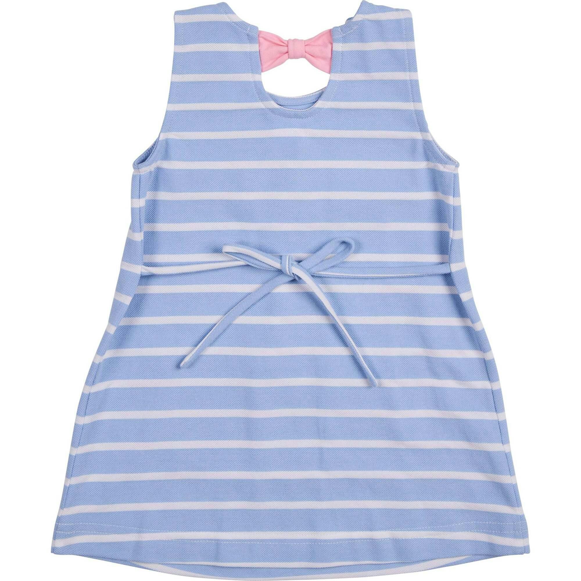 Stripe Knit Dress With Bunny & Flowers