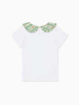 Sage Floral Stripe Rosalin Girl Top