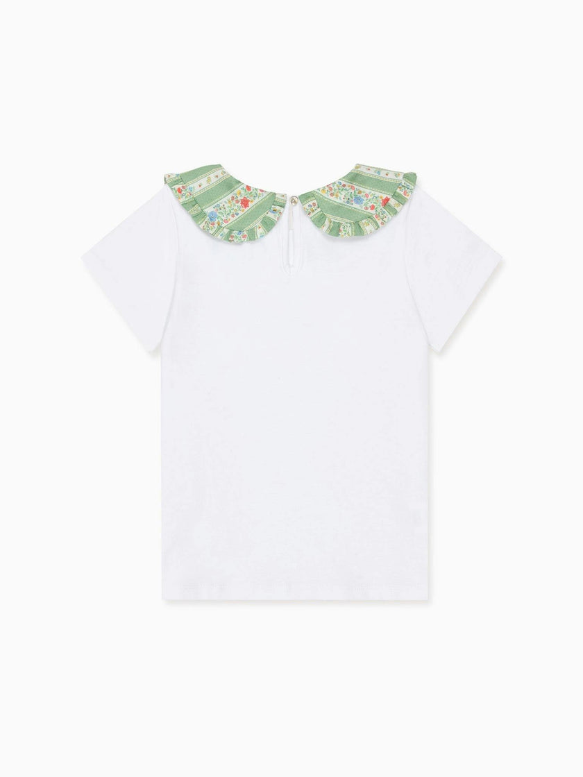 Sage Floral Stripe Rosalin Girl Top