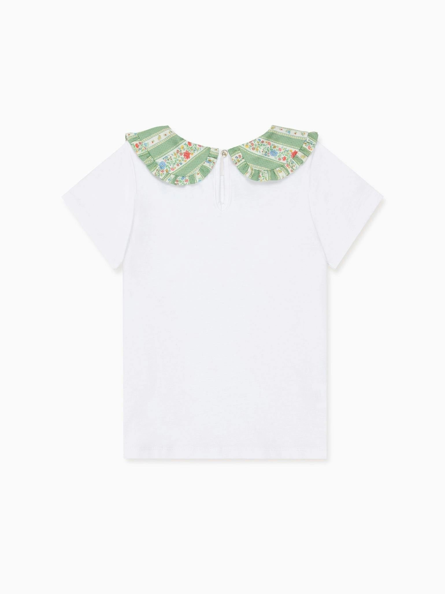 Sage Floral Stripe Rosalin Girl Top