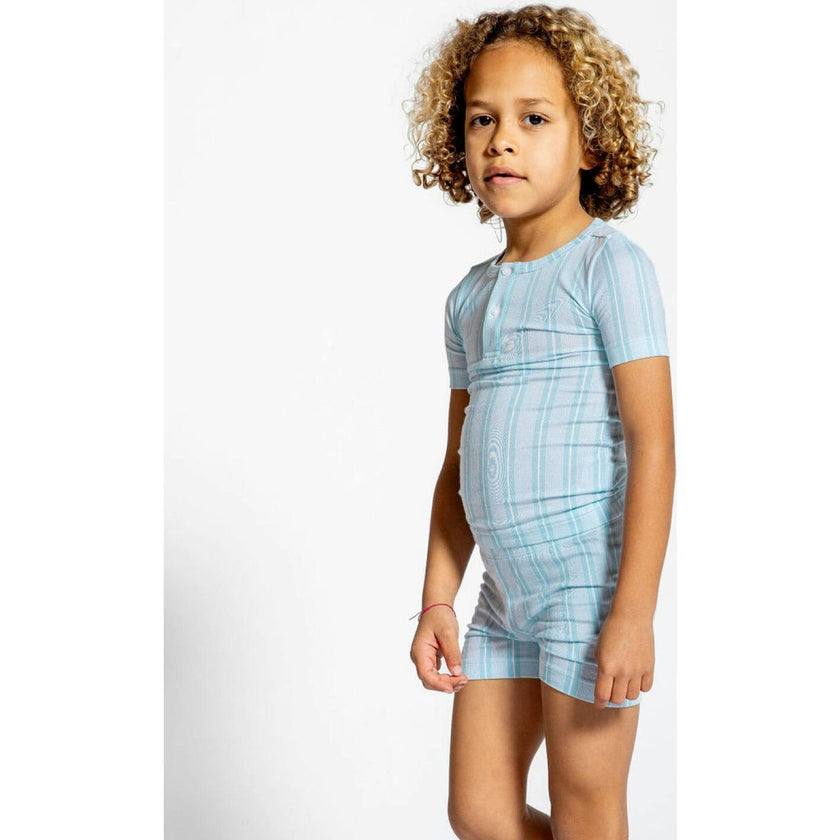 Unisex Pima Striped Shirt & Short Pajamas Set
