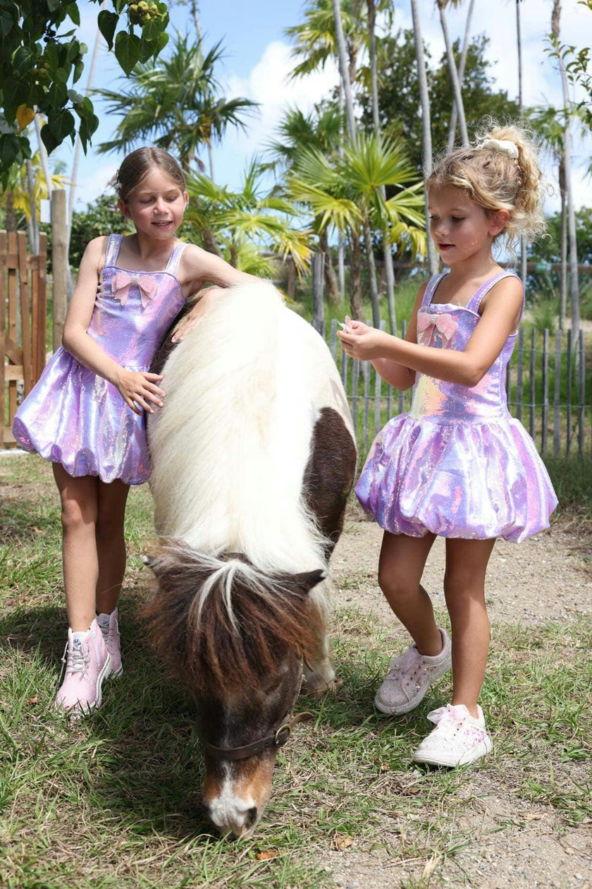 Lavender Haze Bow Bubble Dress