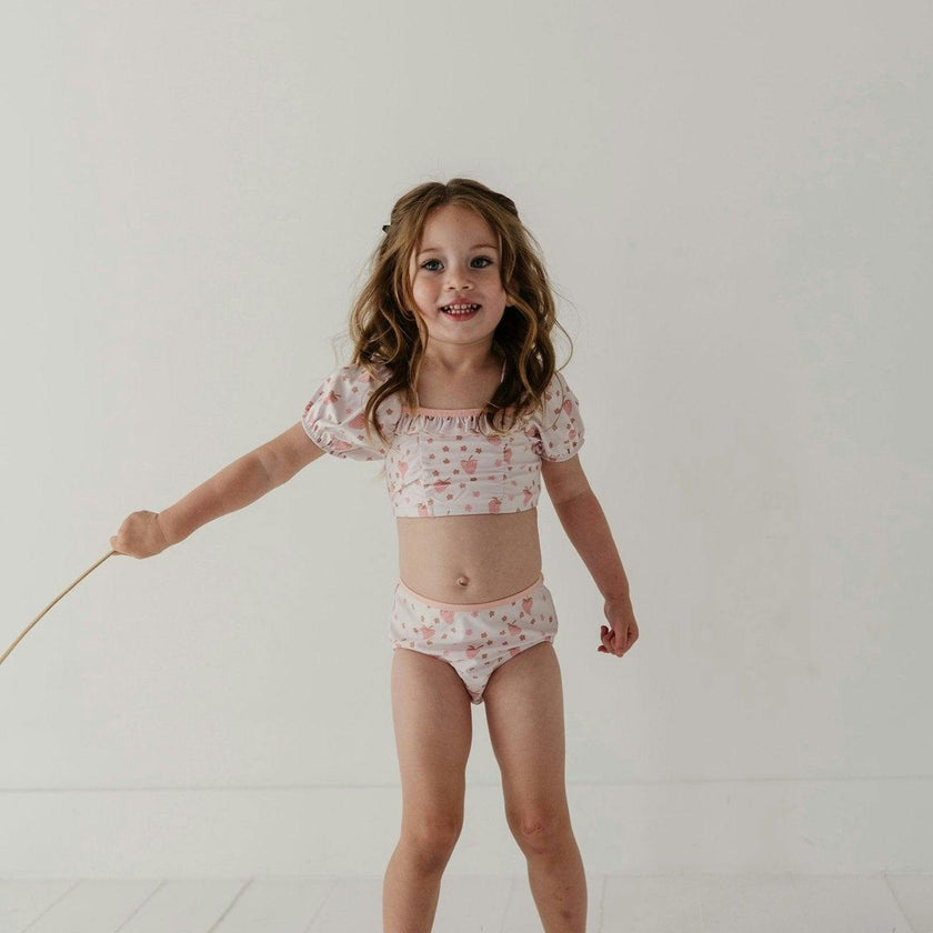 Girl's Puff Sleeve Swimsuit