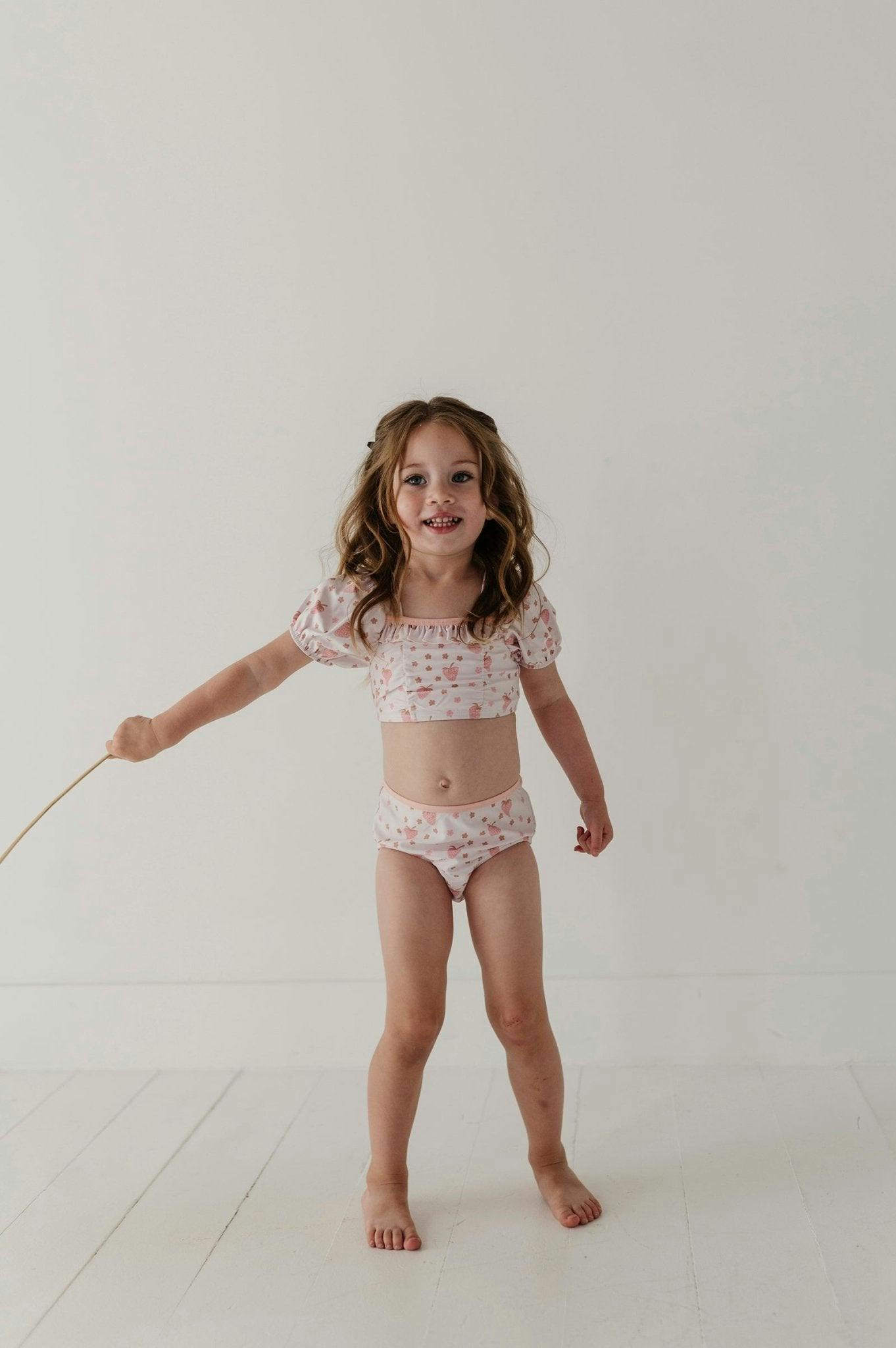 Girl's Puff Sleeve Swimsuit