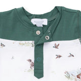 Pointer Pups and Duck Buddies - Romper with Contrast Sleeves