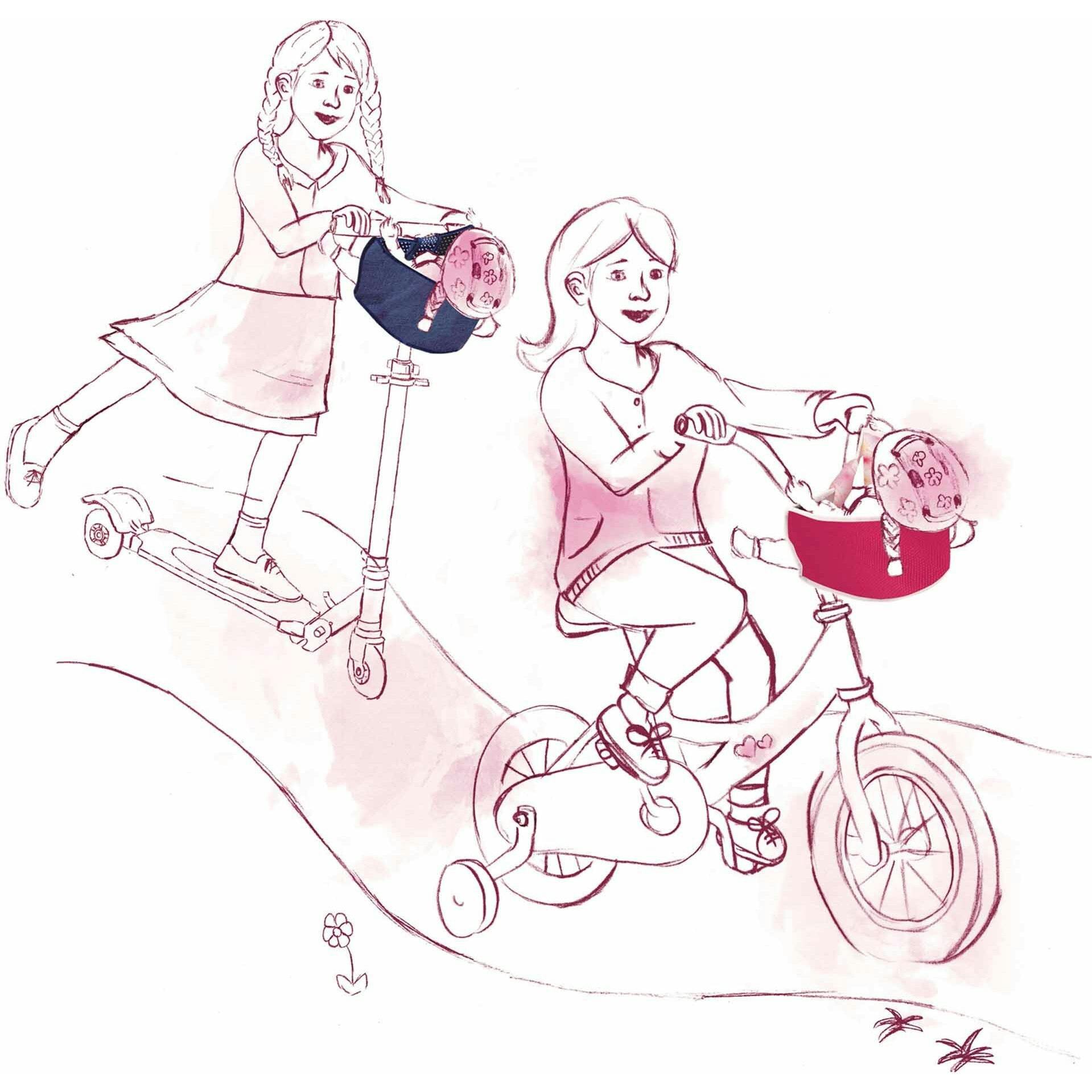 Bike Seat Blue Clouds for Dolls up to 20