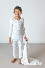 Roller Pups Boy Pima Cotton Kids Long Pajama Set