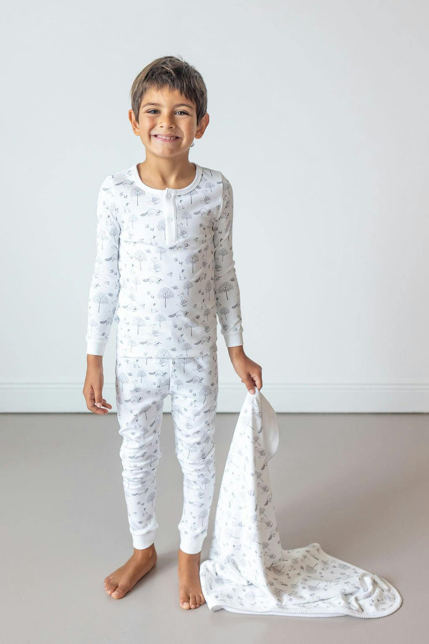 Roller Pups Boy Pima Cotton Kids Long Pajama Set