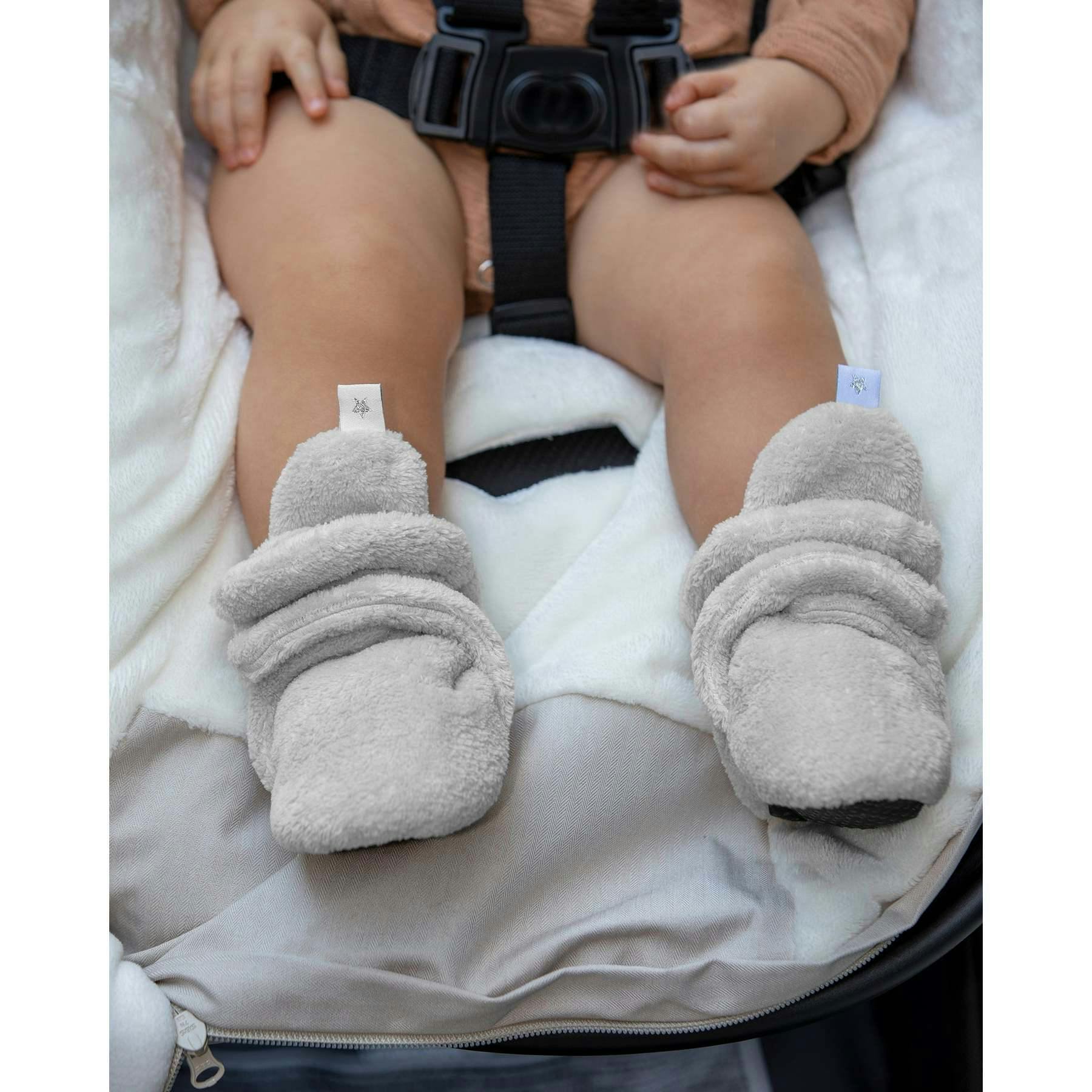 Plush Baby Booties With Anti-Slip Grip Soles