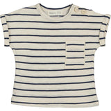 Striped Short Folded Sleeve T-Shirt