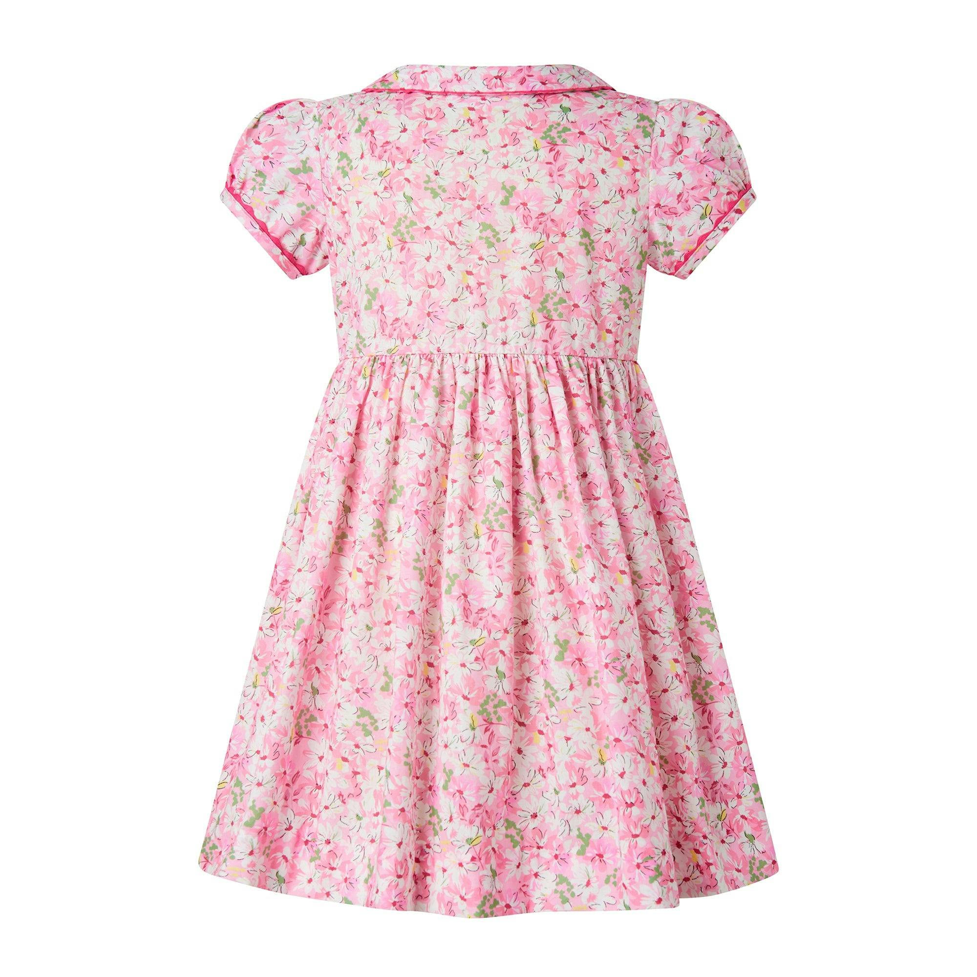 Pink Daisy Button-front Dress