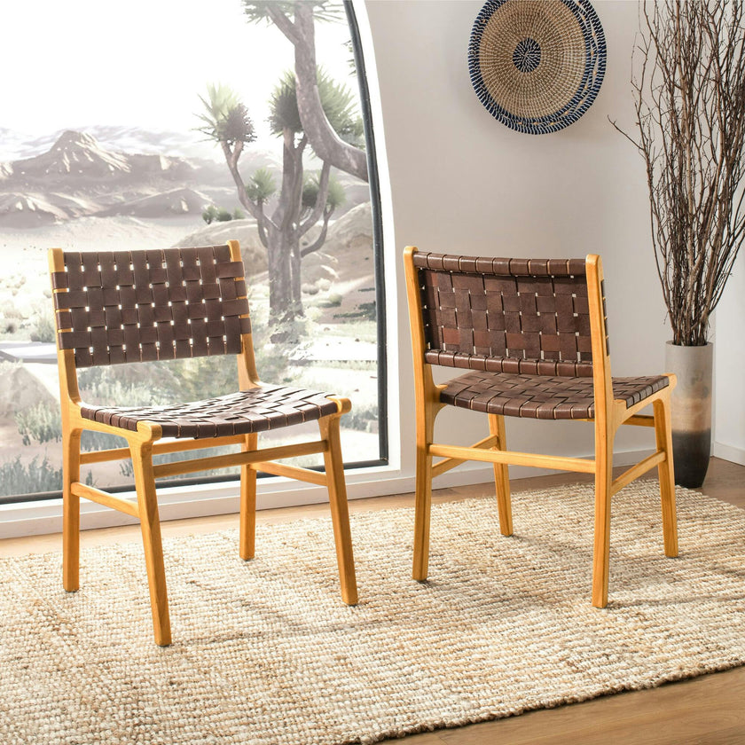 Taika Woven Leather Accent Chair