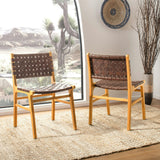 Taika Woven Leather Accent Chair