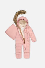 Baby Snug One Piece Snowsuit Adapted For Car Seats Pale Dusty Pink